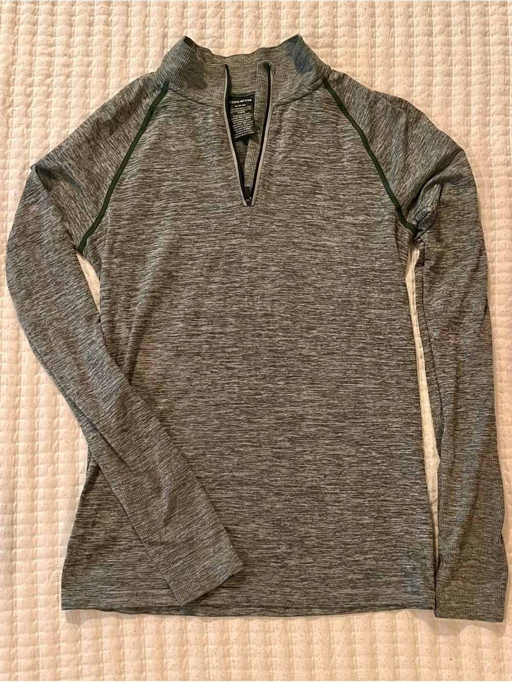 Pink Active Olive Green Marl Half Zip Athletic Top – Size M